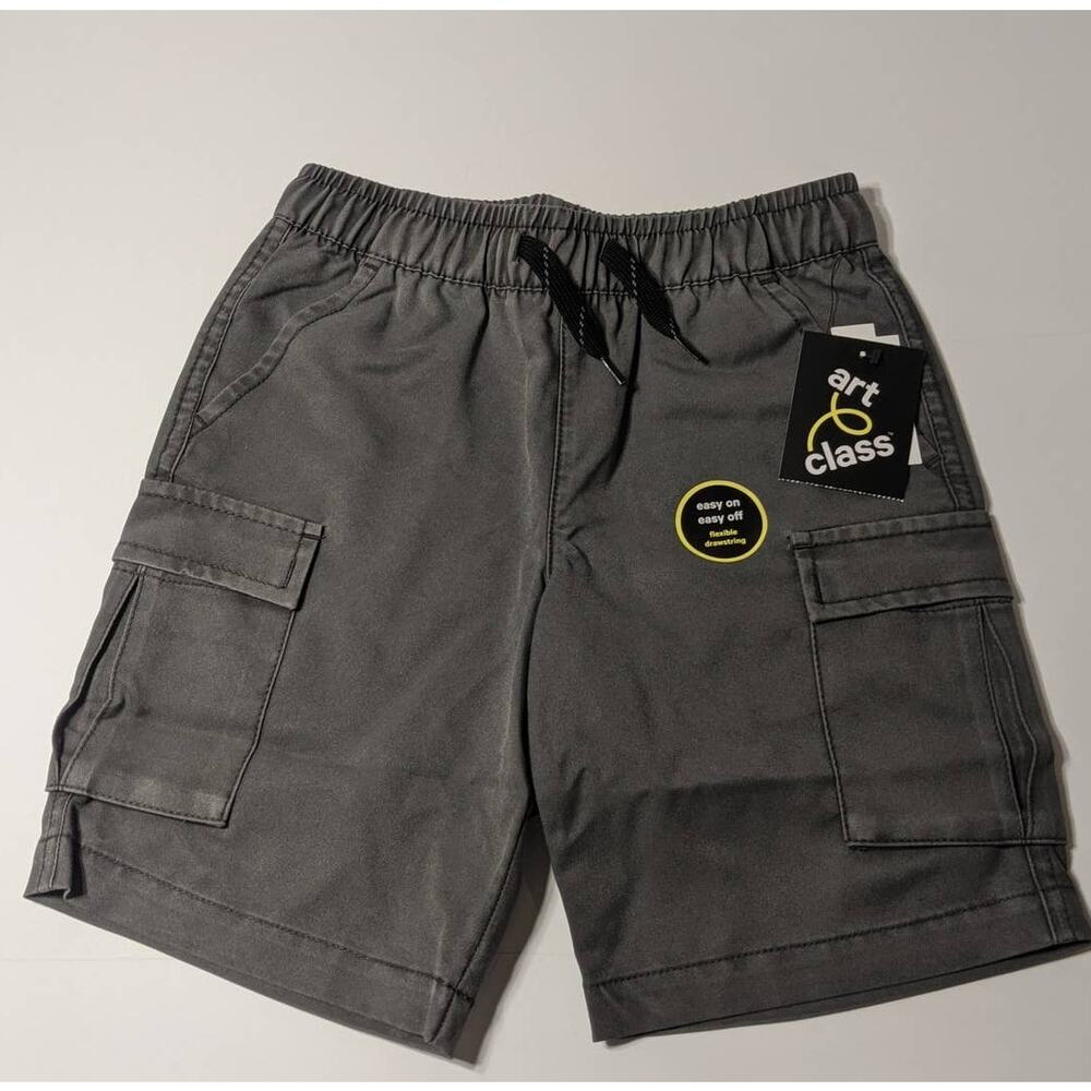 Art‎ Class Cargo Shorts XS 4/5 Pocket Elastic Waist Drawstring Pull On Dark Gray